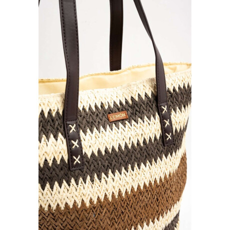Bolso Trenzado Rayado Chocolate