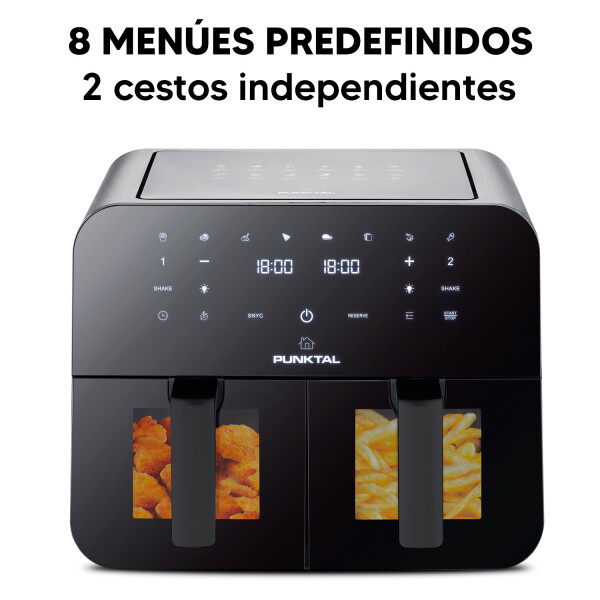 Freidora Sin Aceite Digital Doble Cesto 9 L Punktal Pk-909 Fd FREIDORA SIN ACEITE PUNKTAL PK-909FD