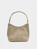 Bolso De Hombro Con Detalles De Piel taupe