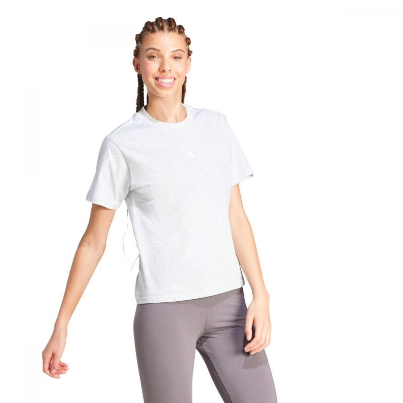Remera Essentials Small Logo Cotton de Mujer Gris