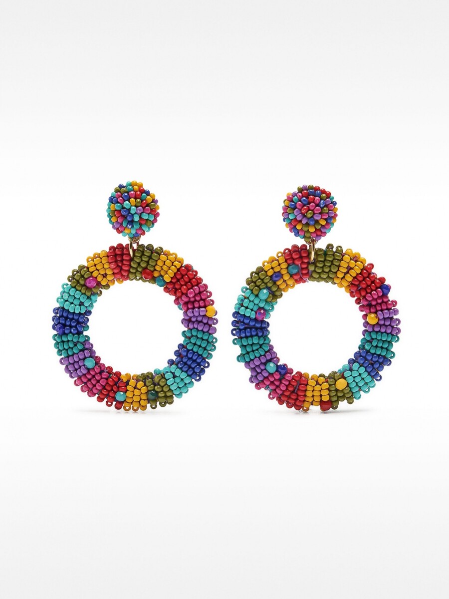 Pendientes Maxi Con Cuentas Multicolor multicolor