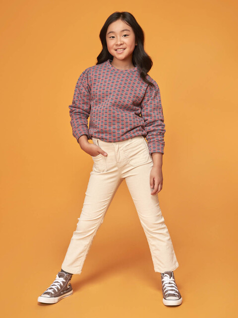 Pantalon De Sarga Con Bolsillos Delanteros Y Espalda Piedra
