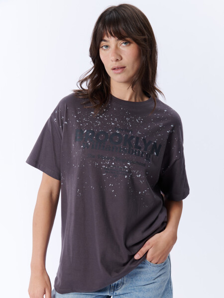 Remera manga corta oversize Foil gris oscuro