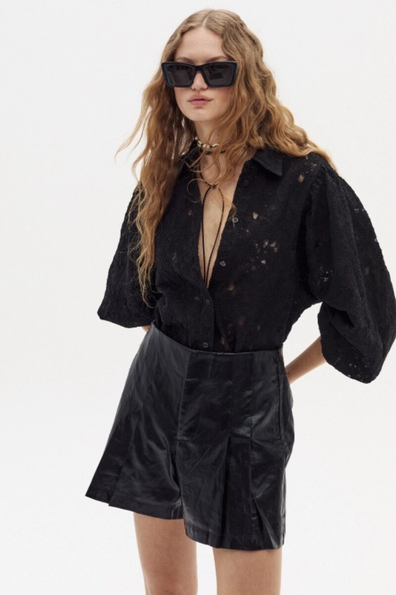 CLAIRE COTTON LACE SHIRT Negro