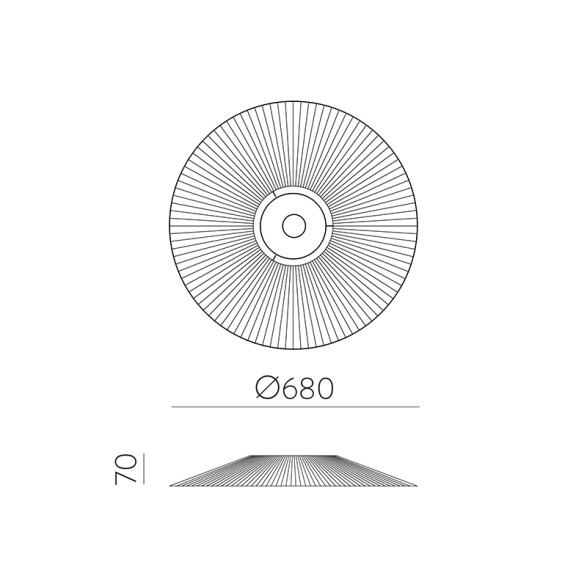 Pantalla de ratán Ø68cm PAMELA BA0256