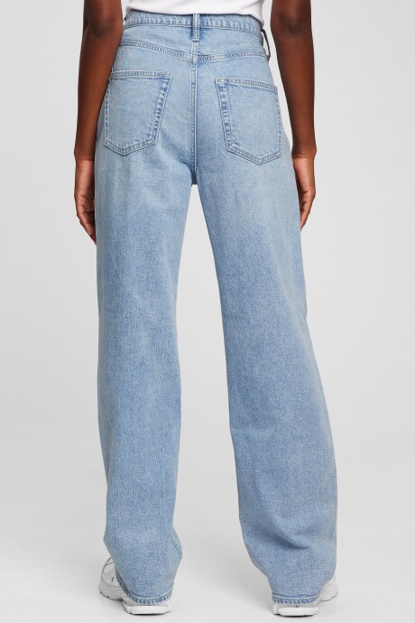 Jean 90S Loose Tiro Alto Mujer Light Keywest