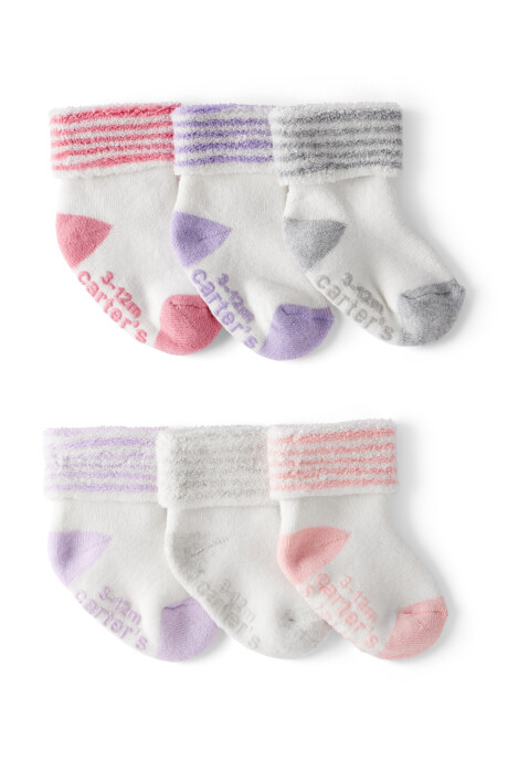 Pack seis pares de medias de algodón, con puños Pack seis pares de medias de algodón, con puños