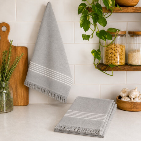 Set x2 de Repasadores 40x60cm Poliester Gris