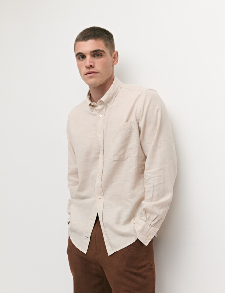 011665 CAMISA DE LINO HARRINGTON LABEL Beige