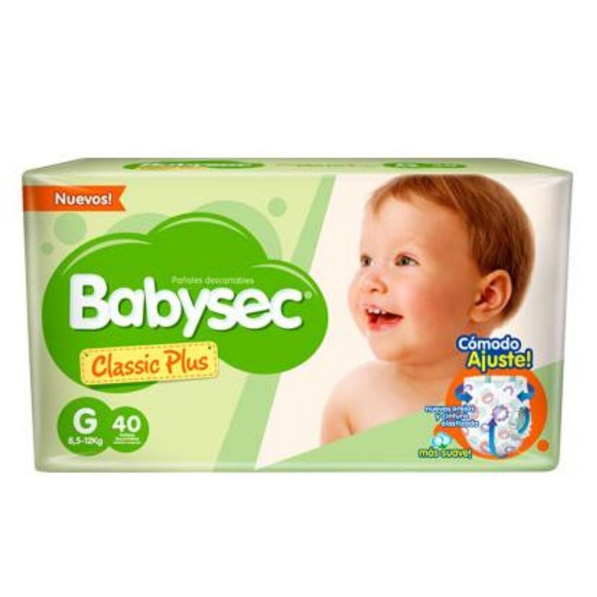 Pañales Babysec Classic Plus G X40 