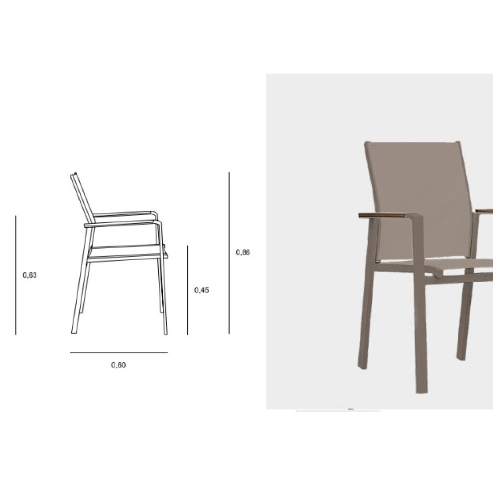 SILLA DE JARDÍN EXCLUSIVA ALUMINIO Y TELA PHIFER SILLA DE JARDÍN EXCLUSIVA ALUMINIO Y TELA PHIFER