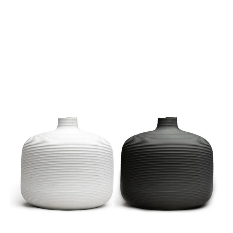 FLORERO CERAMICA D16x16CM BLANCO/NEGRO MATE FLORERO CERAMICA D16x16CM BLANCO/NEGRO MATE