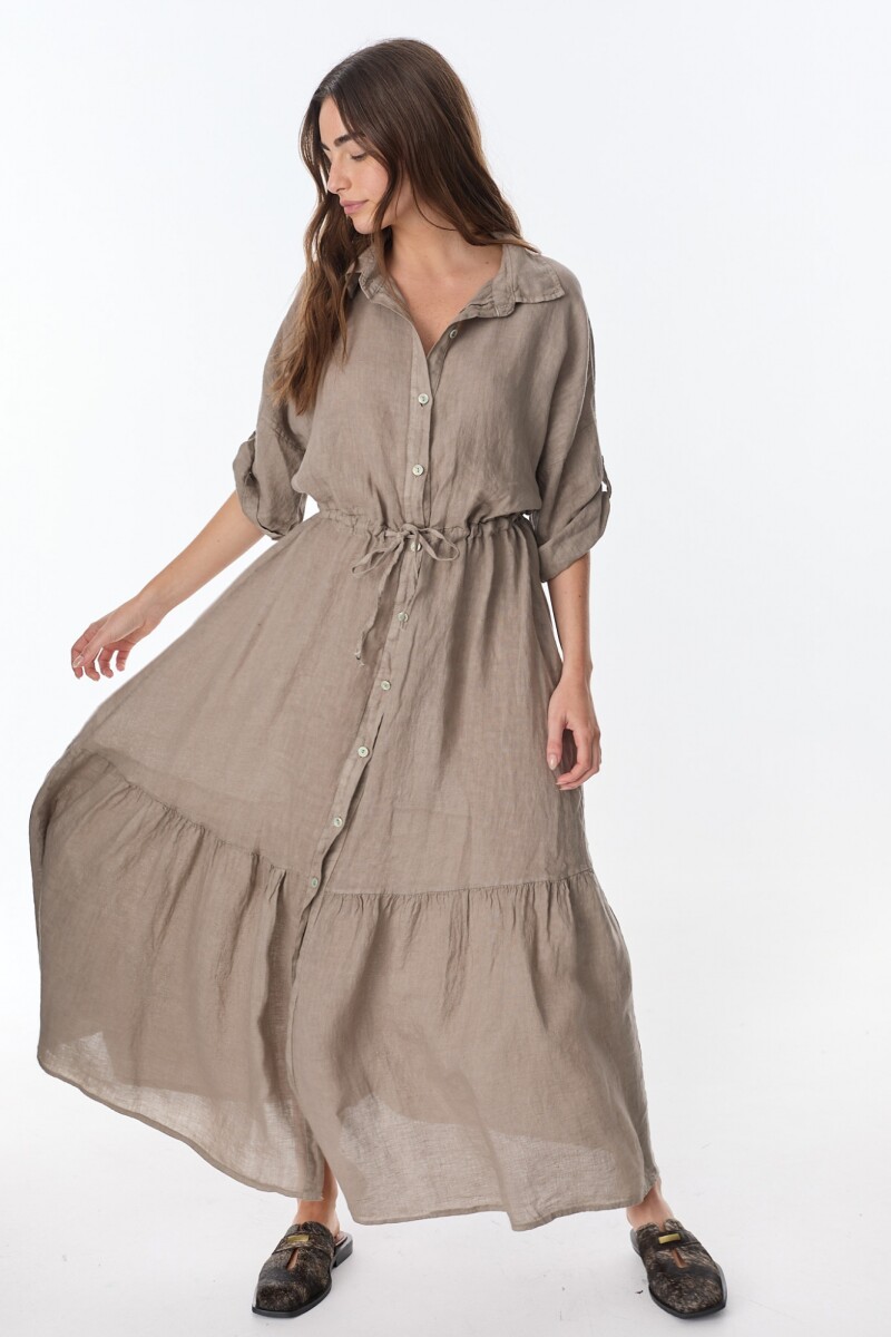 Vestido Camisero Vitta Beige