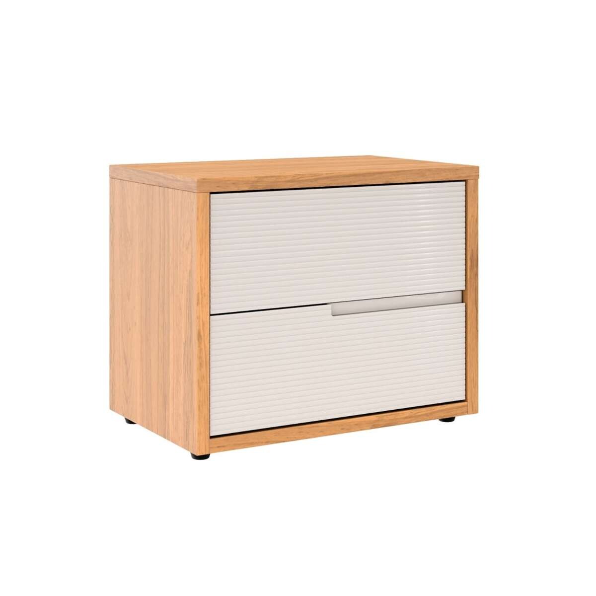 Mesa de Luz 2 cajones Moderna - Beige Frizz 