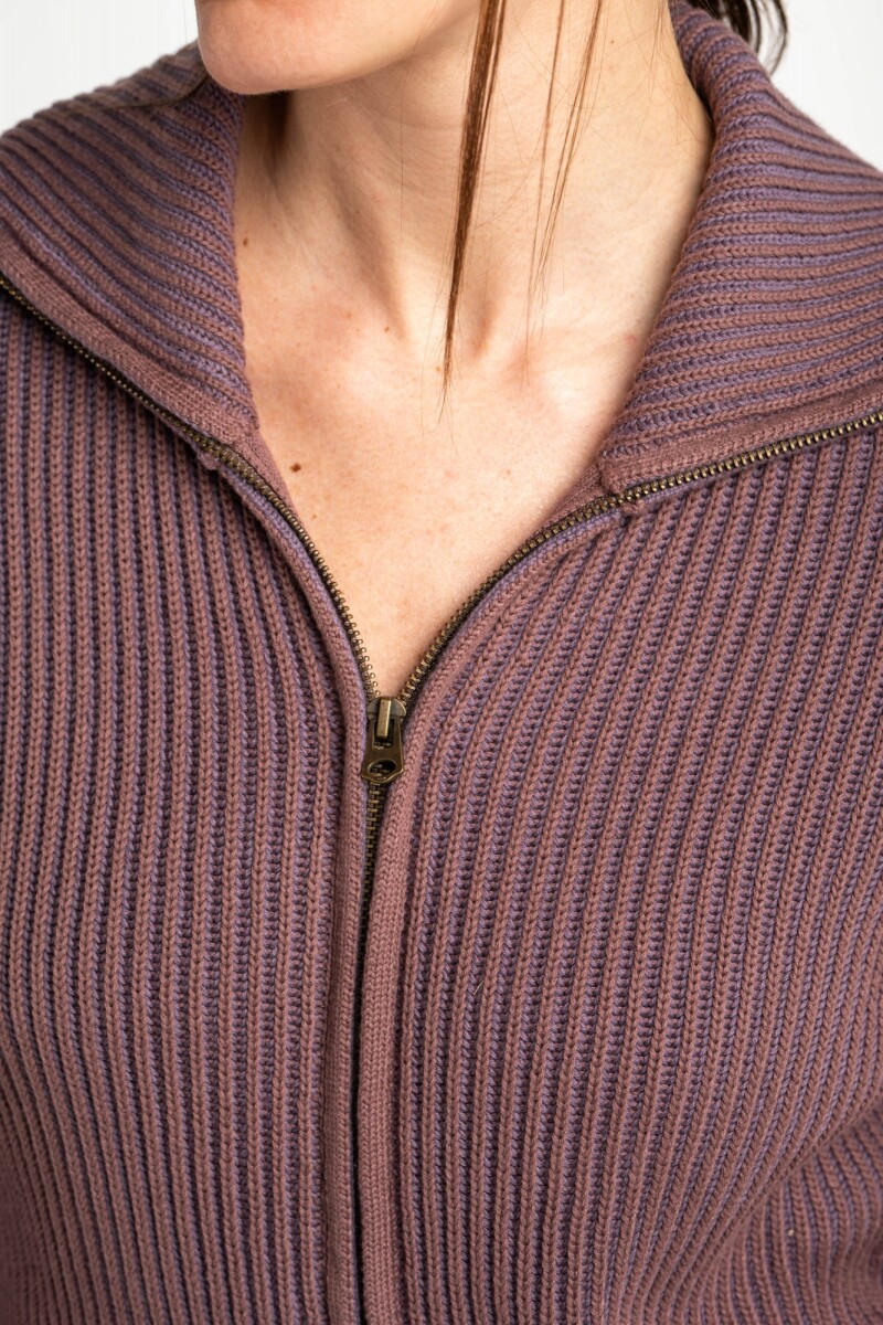 Campera Tejida Algodón Malva