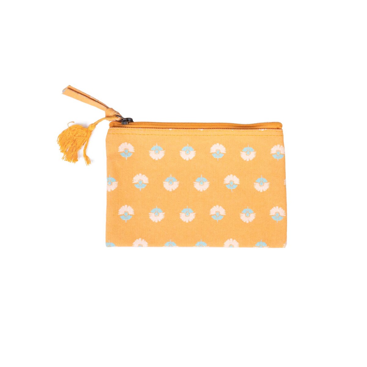 NECESSAIRE - SMALL ALGODON-RECICLADO AMARILLO ESTAMPADO 