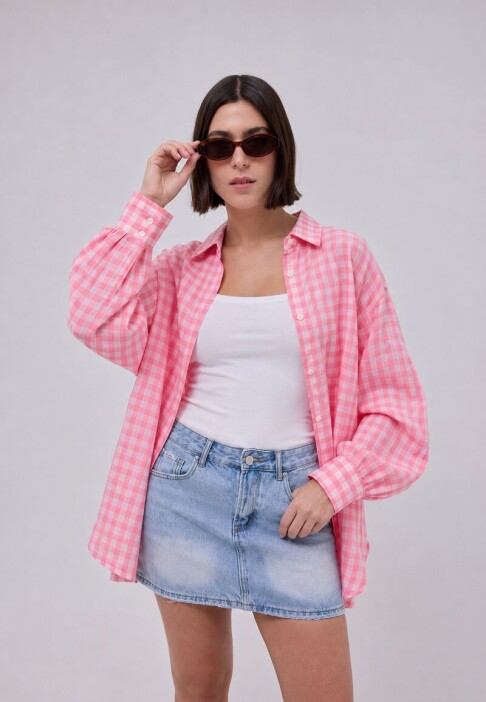 Camisa Cuadros Rosa