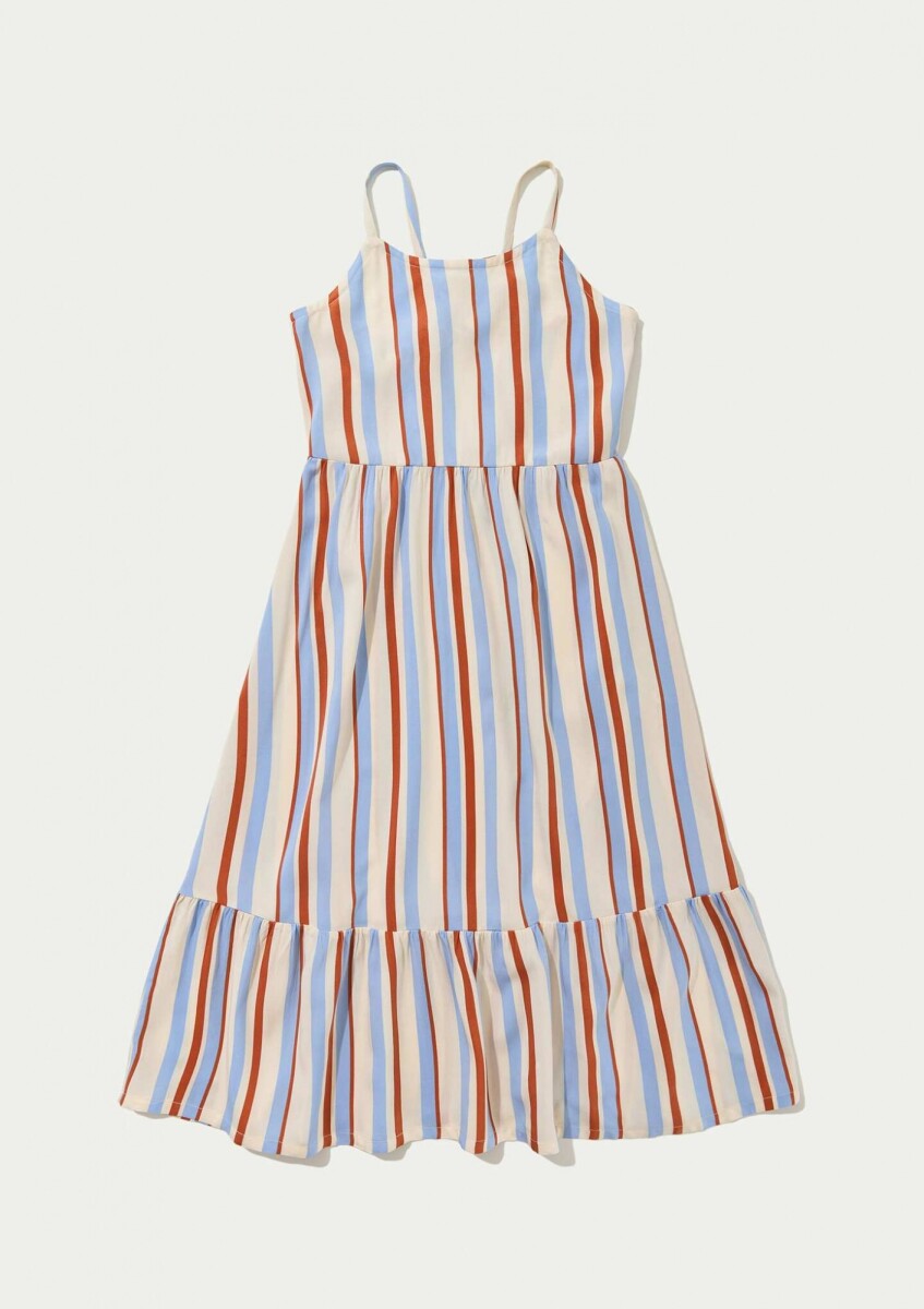 VESTIDO MIDI CON TIRANTES FINOS - MULTICOLOR 