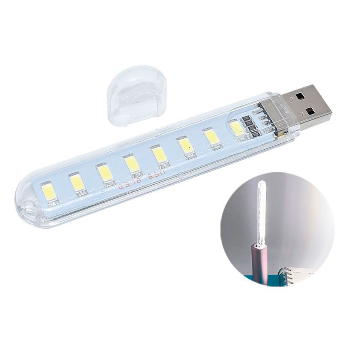 ACCESORIO INTERIOR - LINTERNA LED USB 8 LED JGO - 