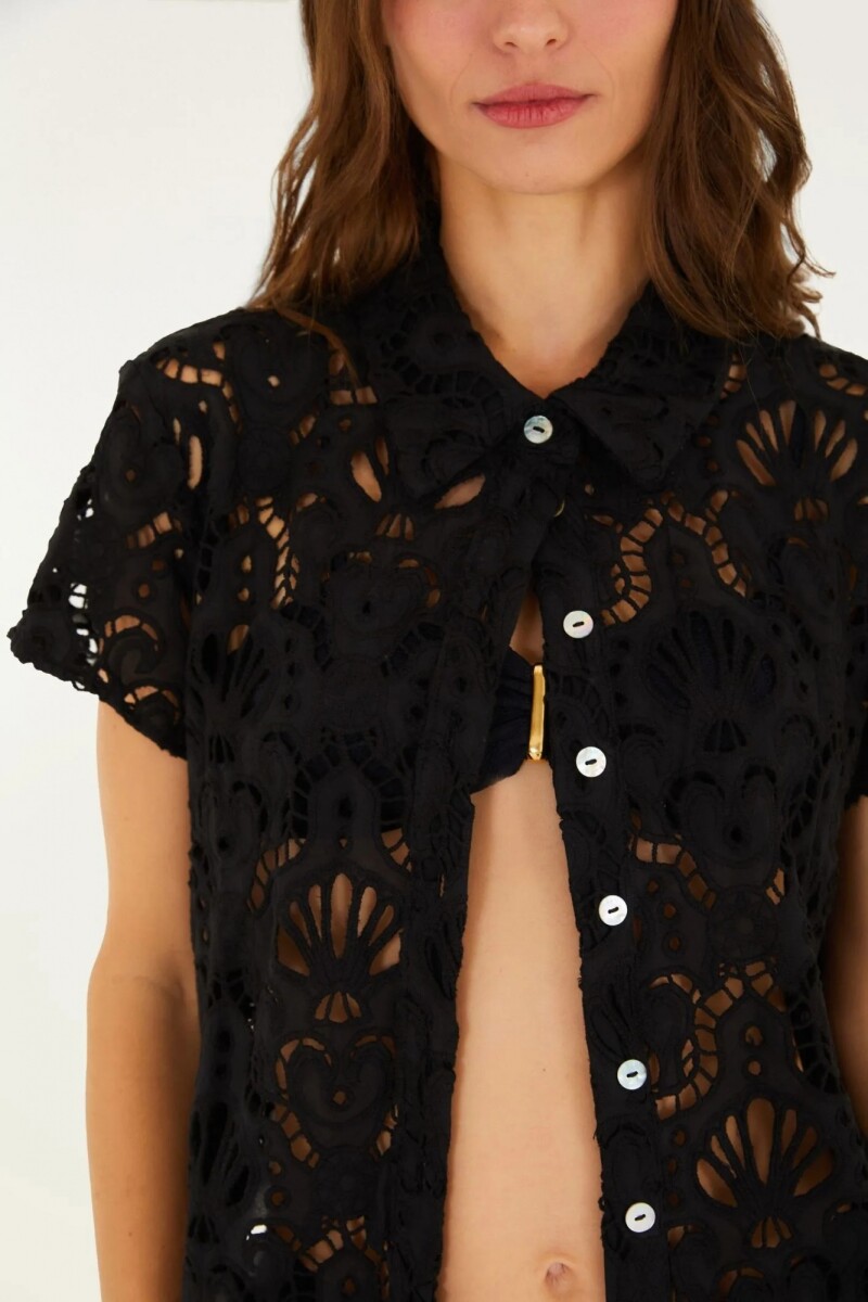 CAMISA ENCAJE Negro