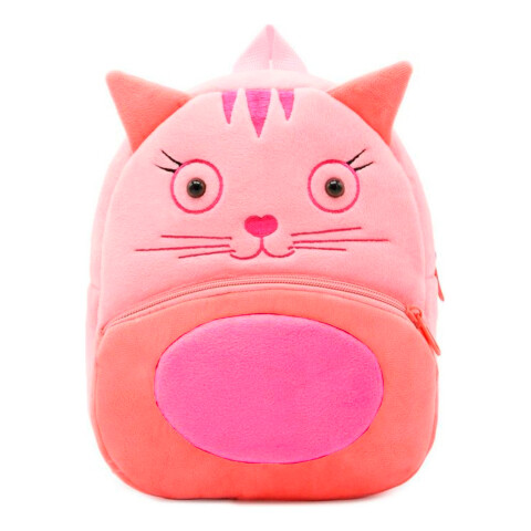Mochila Infantil Animales De Peluche Niños Escuela 3d Variante Color Rosa Pantera