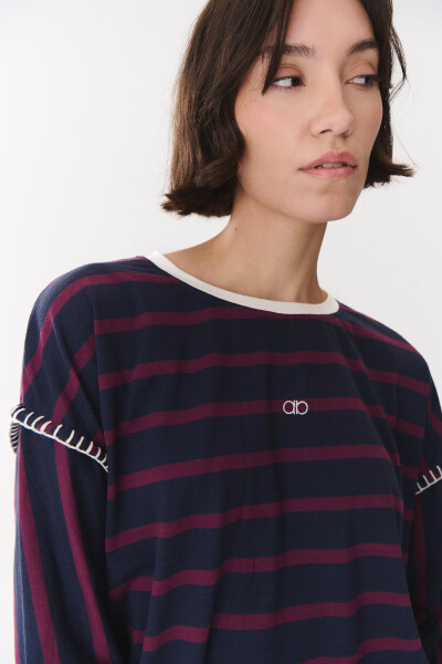 Remera Gear Rayas bordó