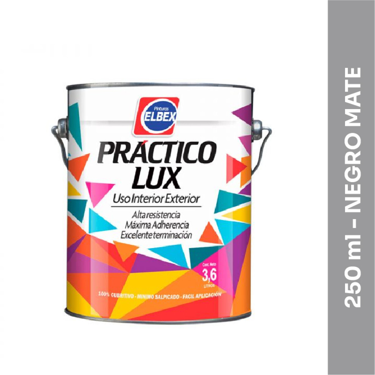 Esmalte Sintético Práctico Lux - Mate - 250 ml - Negro 