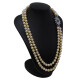Collar de perlas mayor a menor con broche en oro 18k blanco, zafiro azul y brillantes Collar de perlas mayor a menor con broche en oro 18k blanco, zafiro azul y brillantes