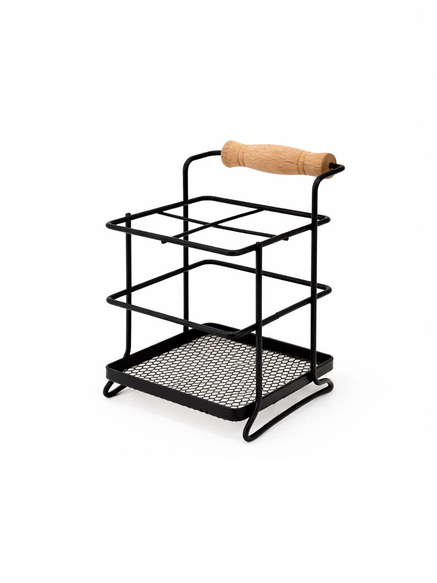 ESCURRIDOR DE CUBIERTOS CUADRADO - NEGRO 