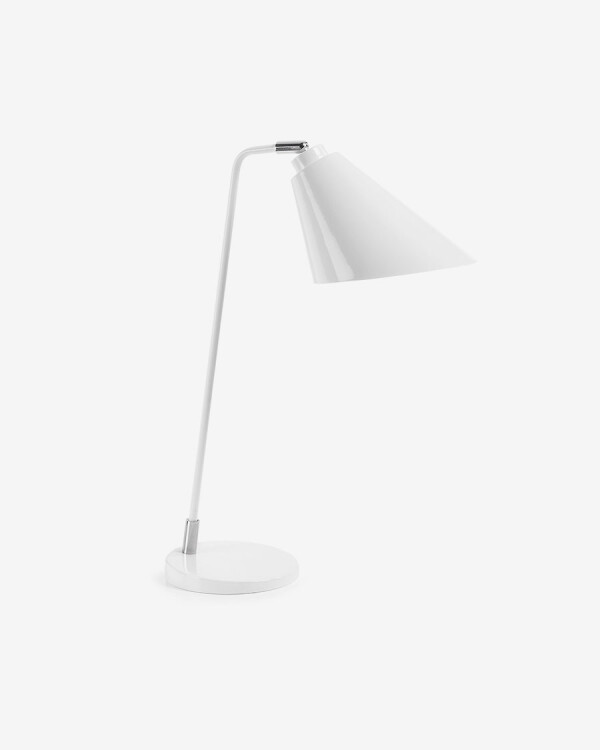 Lámpara de mesa Tipir de acero con acabado blanco blanco