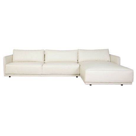 SILLÓN C/CHAISE CUERO-100-NATURAL BLANCO ROMEO TP2 GRANO