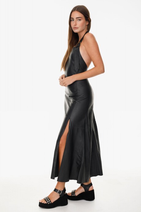 Vestido Leather Citrine Negro