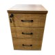 Cajonera con Llave de Madera Melaminico x3 cajones Marron