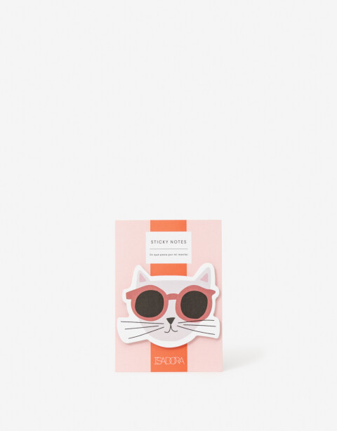 Útiles Varios Set de Notas Sticky Notes Diseño Gatito - Combinacion Multicolor