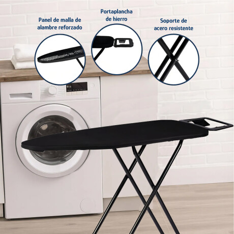 Tabla De Planchar Ajustable 5 niveles Plegable Porta Plancha Negro