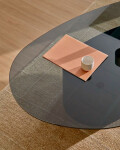 Mesa de centro Olir de vidrio templado y acero negro 140 x 80 cm