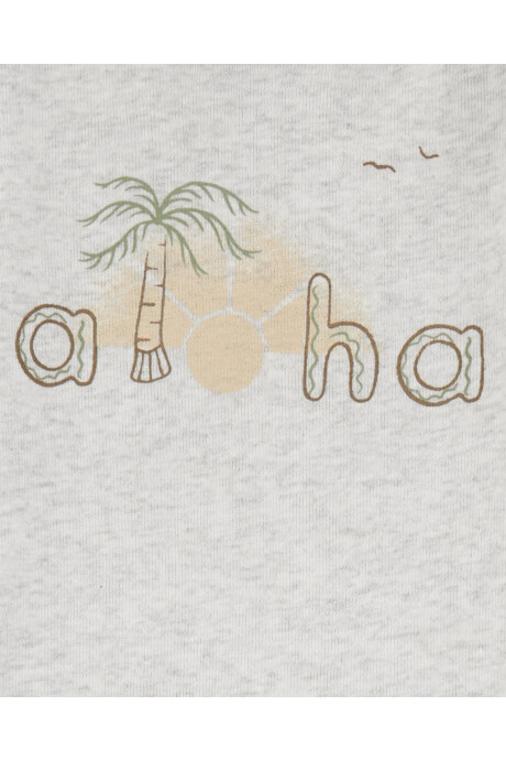 Set tres piezas de algodón, short, monito corto y body estampados Sin color