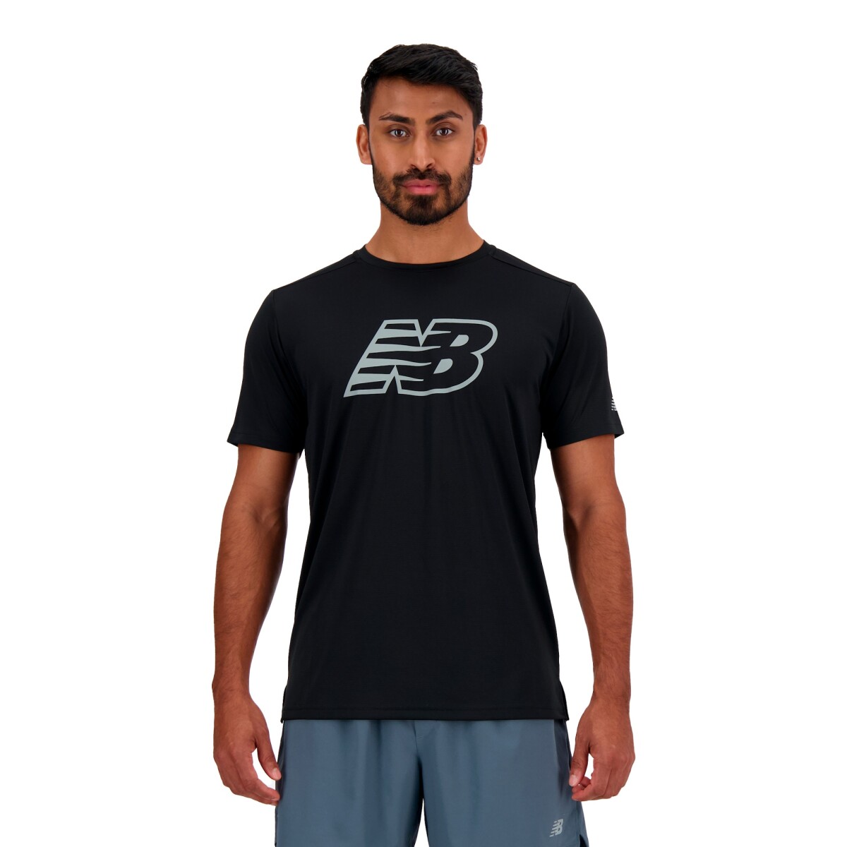 Remera New Balance de Hombre - PRINTED RUN - MT41224BK - BLACK 
