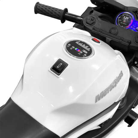 Moto A Batería Ninja Con Ruedas Luces Música Y USB Blanco