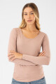 Remera algodón elastano Beige