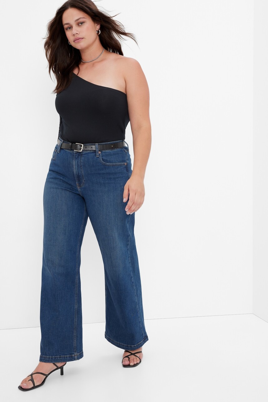 Jean Stride Tiro Alto Mujer Dark Wash