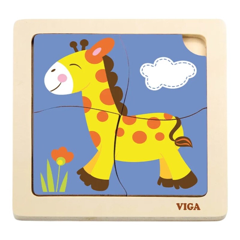 Puzzle Silueta Madera Viga Jirafa