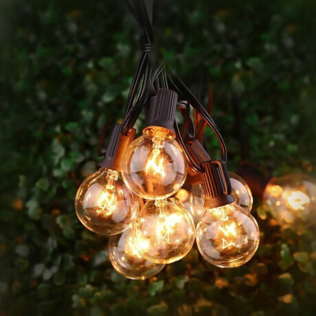 Guirnalda Guía Luces Vintage X25 + 2 Rep 7,62m Jardín Blanco