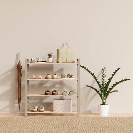 Zapatera 4 Niveles 68X51X20Cms Madera Y PP NATURAL