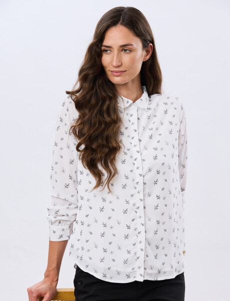 BLUSA ESTAMPADA Hojas Negra