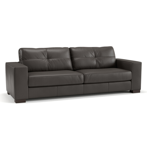 SOFA 100% CUERO - 3 CUERPOS - MODELO DOMINI - NEGRO SOFA 100% CUERO - 3 CUERPOS - MODELO DOMINI - NEGRO