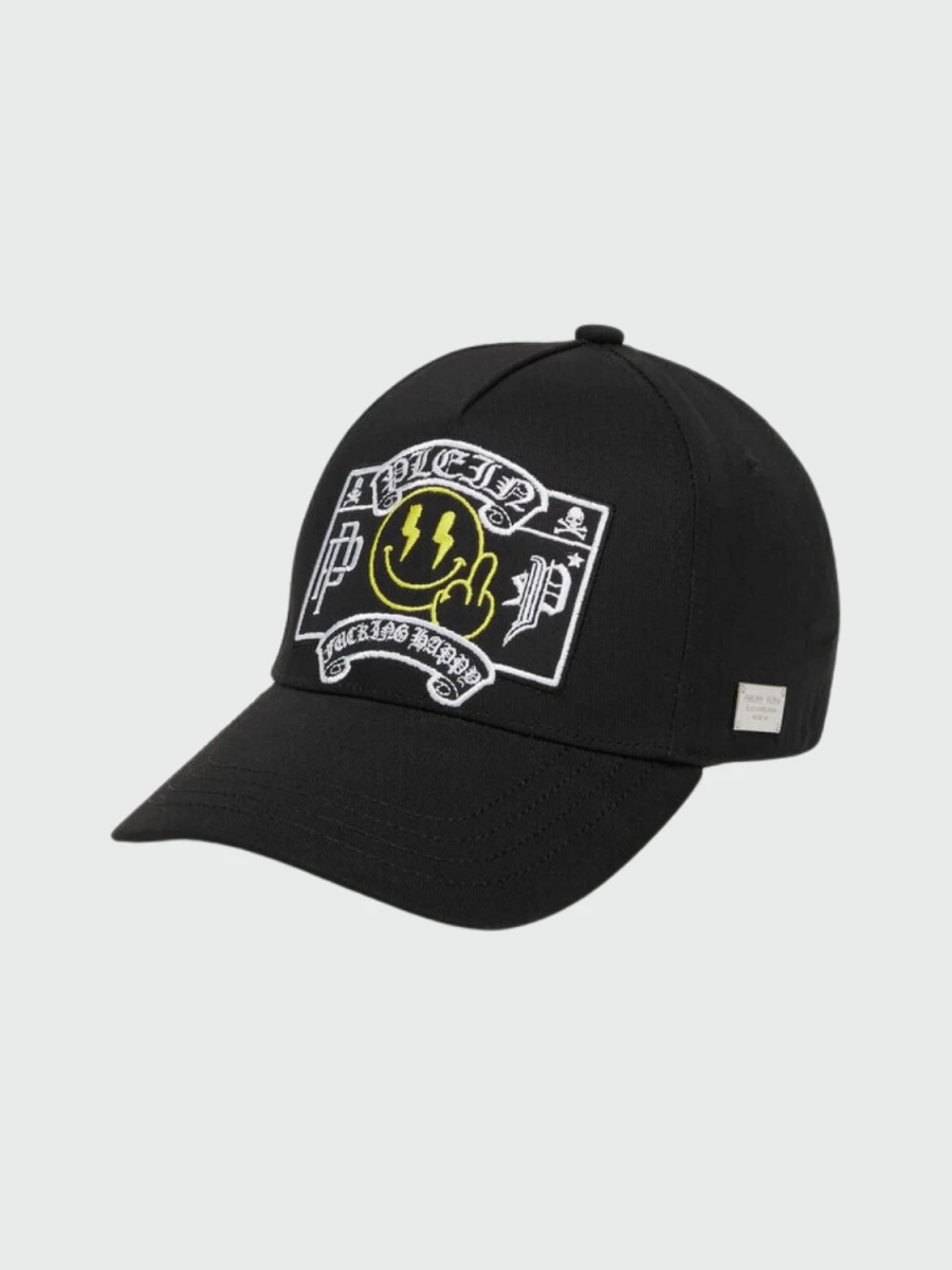 PHILIPP PLEIN - gorra negra Smile con diseño bordado - Negro 