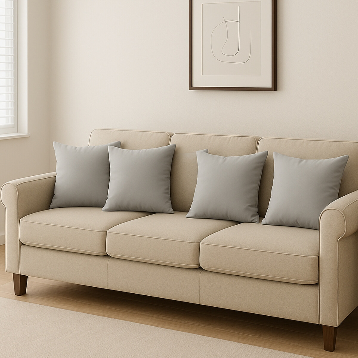Set x4 funda de almohadones lisa 43 x 43 - GRIS 