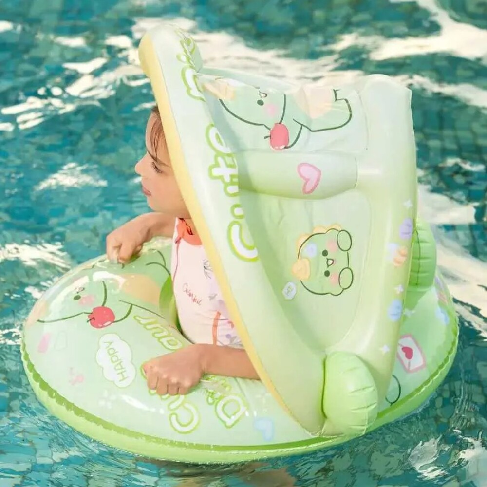 Flotador bebe con techo sport verde