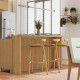 Barra Isla MDF 200cm Canelada GAMAS DE BEIGE